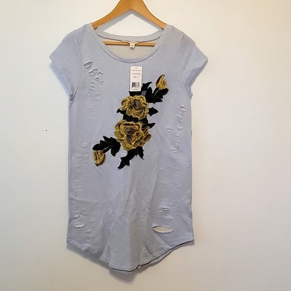 Hippie Laundry‎ distressed blue shirt dress medium NWT